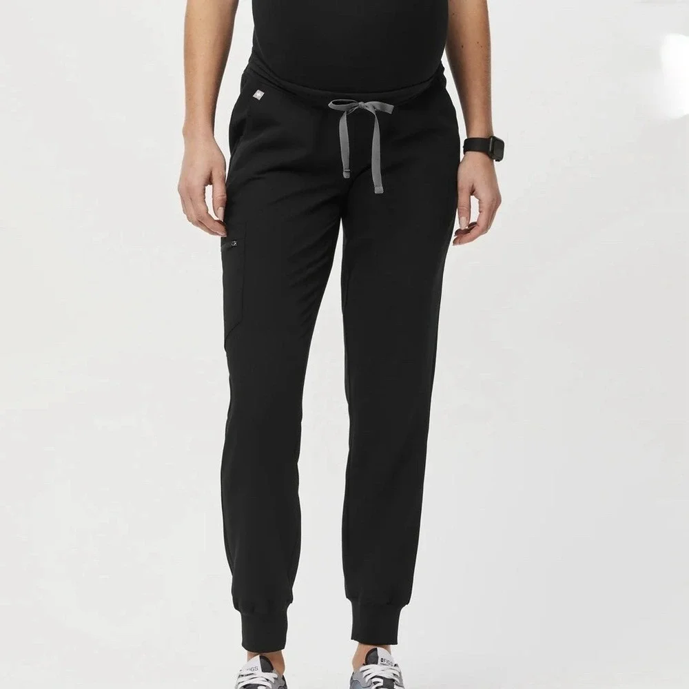 FIGS Women's Black Zamora Maternity Jogger Scrub Pants Small/Tall Full Panel - Picture 10 of 10